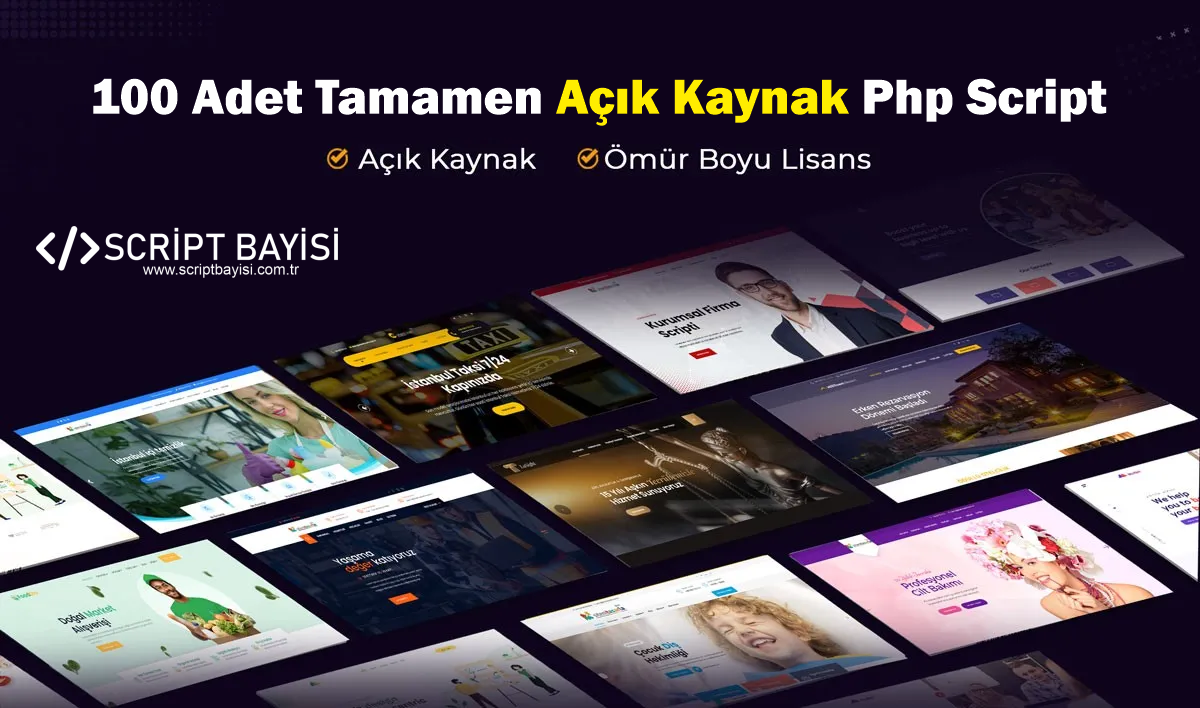 Toplu Php Script 100 Adet Kurumsal E-Ticaret Yazılımları Php Kodlama Tamamen Açık Kaynak